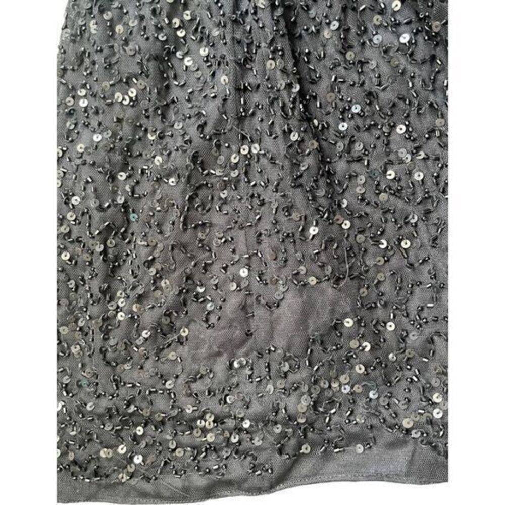 Mac Duggal 5615 Embellished Multi Color Floral High Neck Black Gown Size 4 - Picture 15 of 16